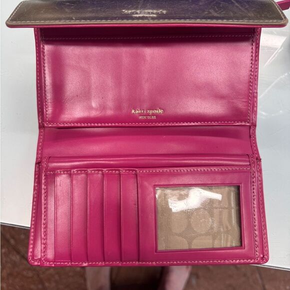 Kate Spade Spencer Bifold Wallet Gold sparkle - Picture 2 of 10